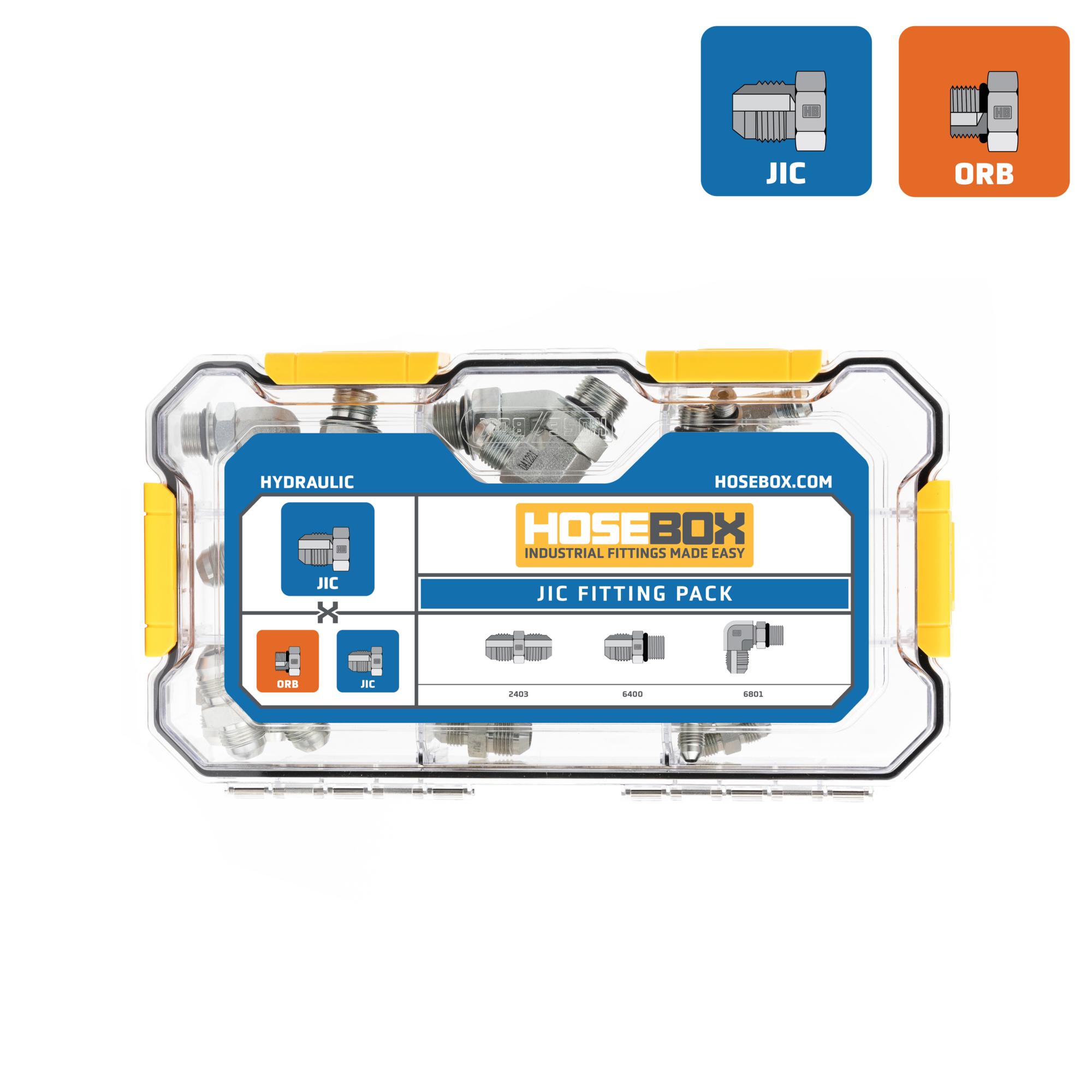 HoseBox, JIC - ORB KIT - 30 Adapters, Fitting Size Other in, Model# HBE2001-002